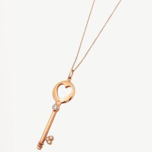 Birks 18k Gold Heart-Motif Key-Pendant Necklace